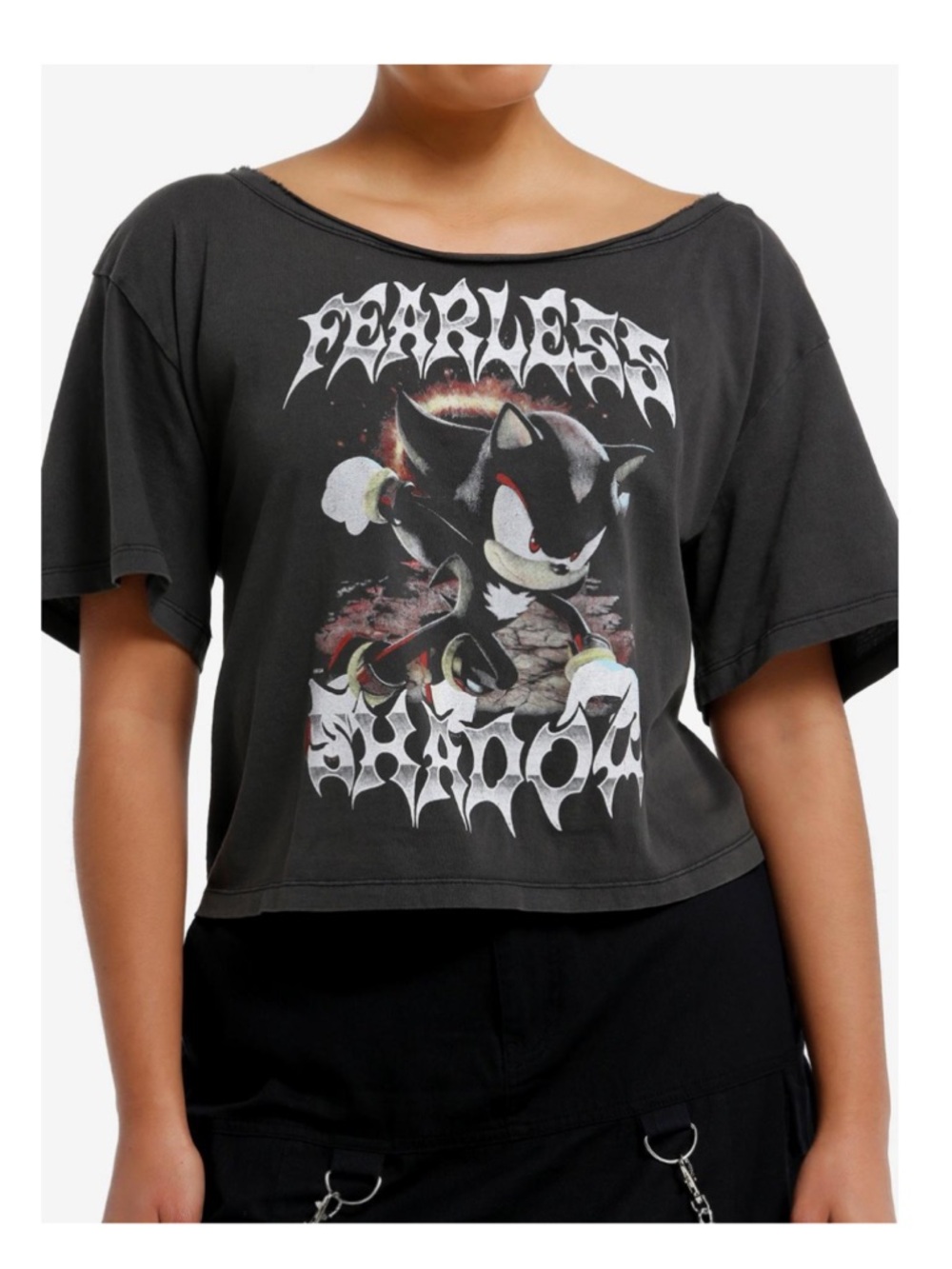 Sonic The Hedgehog Shadow Girls Off-Shoulder T-Shirt